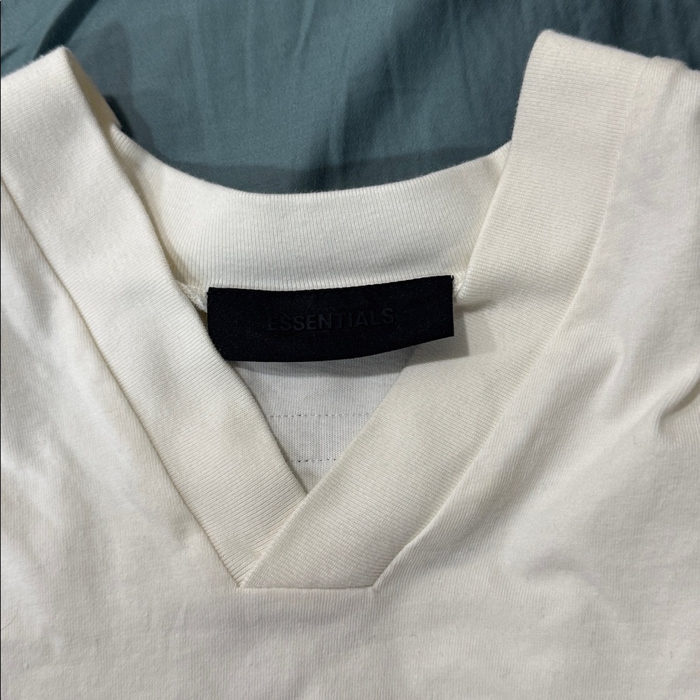 Essentials V Neck Tee “Shell” - image 2